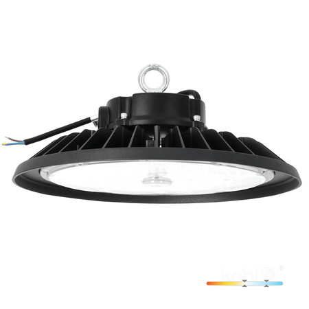Oprawa Przemysłowa Lampa LED High Bay 200W 28000lm CCT Czarna IP66 IK10 Rio Pro Kobi