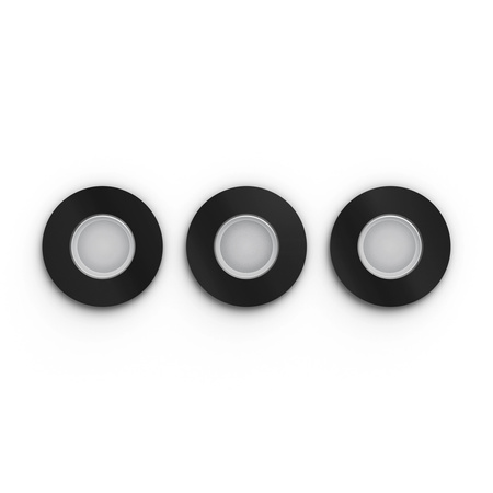 3x Oprawa Podtynkowa Wpuszczana LED Hermetyczna IP44 Łazienkowa 4.2W 400lm IP44 White and Color Ambiance RGB + TW Czarna Inteligentna SMART Zigbee Bluetooth Xamento Philips HUE