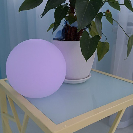 Lampa Ogrodowa LED Solarna Wbijana Kula RGB 30 cm