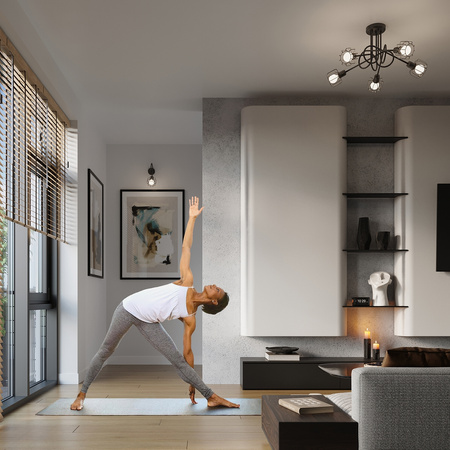 Lampa Sufitowa Wisząca 5x E14 Żyrandol Geometryczna Nieregularna Czarna Nowoczesna Beluci Sollux