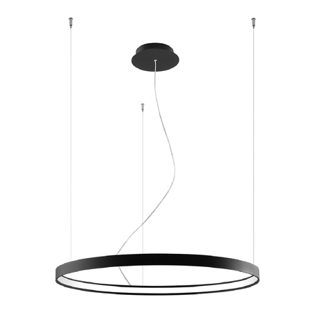 Lampa Sufitowa LED Wisząca RIO 50W 3000K Żyrandol Okrągła 78cm Czarna SOLLUX