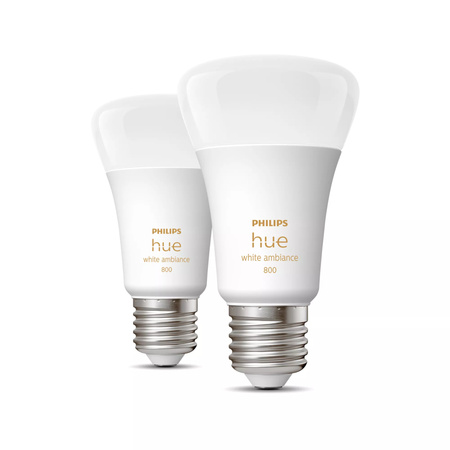 2x Żarówka LED E27 A60 9W = 60W 806lm 2200-6500K CCT SMART Inteligentna Bluetooth ZigBee White Ambiance Philips HUE