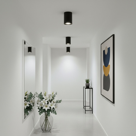 Oprawa Natynkowa HALOGENOWA Spot Tuba Ruchoma GU10 Okrągła Czarno-Złota 115mm AMAT-L LUMILED