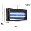 Lampa Owadobójcza Pułapka Elektryczna 180m2 40W na Muchy Komary Owady VAYOX
