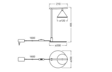 Lampa LED Stołowa Oprawa Czarna Biurkowa Dekoracyjna 5W 3000K Fuji LEDVANCE