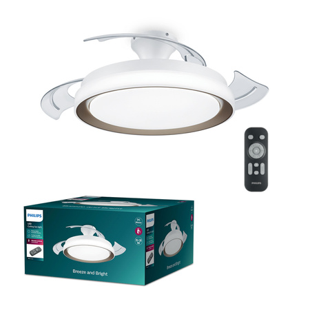 Lampa Sufitowa Plafon z Wentylatorem LED 28+35W 4500lm 2700-5500K Złota Bliss Philips