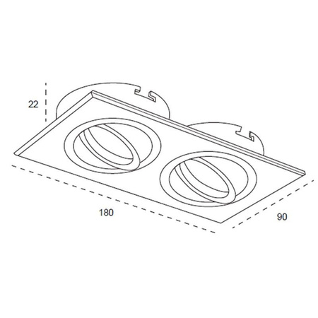 Oprawa Podtynkowa Halogenowa Spot 2x GU10 Prostokątna Ruchoma Biała Styx Masterled