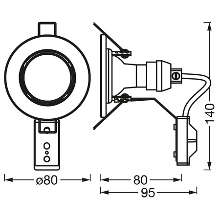 Zestaw 3x Oprawa Podtynkowa GU10 2.6W 230lm 230V 2700K Ciepła Srebrna LED SPOT LEDVANCE