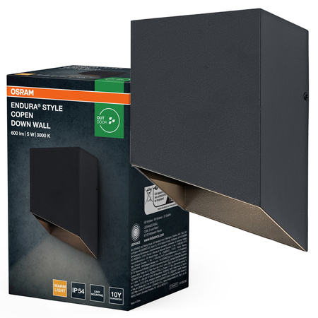 Kinkiet Ogrodowy Lampa Elewacyjna Zewnętrzna LED 5W 320lm 3000K Ciepła Szary IP54 Endura Osram