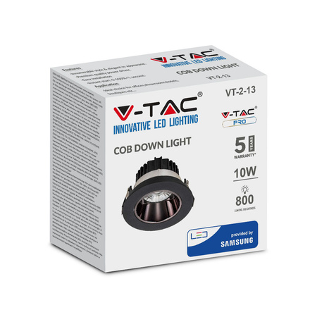 Oprawa LED Podtynkowa Spot 10W 6400K Uchylna COB SAMSUNG CHIP VT-2-13 V-TAC
