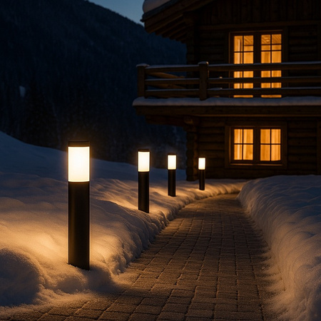 Lampa LED Ogrodowa Stojąca Zewnętrzna Słupek E27 Czarny IP44 Manila 45cm Masterled