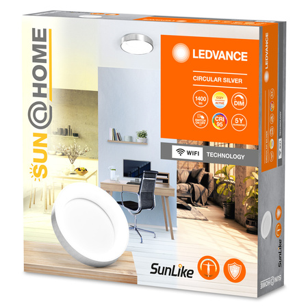 Plafon LED Natynkowy 18.5W 500lm CCT Ściemnialna Okrągła Srebrny SMART+ WiFi Sun@Home Ledvance