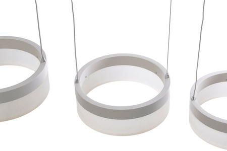 Lampa wisząca RING 36W trzy okręgi białe LED IP20 Metal i akryl styl nowoczesny Milagro