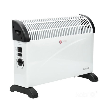 Grzejnik Konwektorowy Elektryczny z Regulacją 2000W TURBO Biało-Czarny Kobi