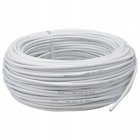 Przewód Kabel OWY H05VV-F 300/500V 2x2,5mm Biały 1m ELEKTROKABEL