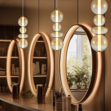 Lampa Wisząca Sufitowa DAPHNE Bursztynowa 36W Milagro