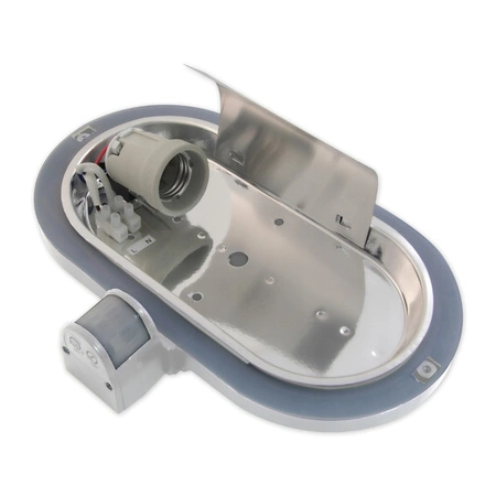 Lampa Ogrodowa Kinkiet Elewacyjny FRODA E27 IP44 z Czujnikiem PIR Biała