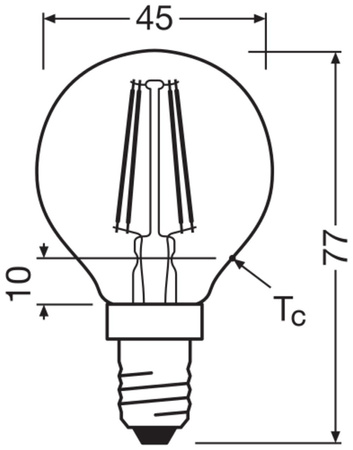 3x Żarówka LED P45 Kulka E14 4W = 40W 470lm 4000K Neutralna 300° BASE Osram