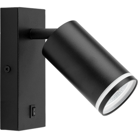 Lampa ścienna Kinkiet GU10 RING z włącznikiem czarny