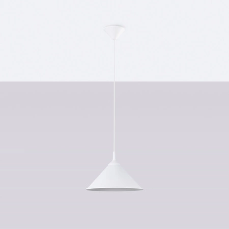 Lampa Sufitowa Wisząca Zwis E27 Geometryczna Biała Skandynawska Zuma Sollux