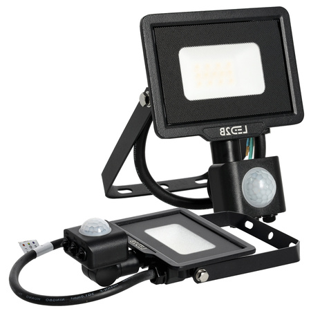 Naświetlacz LED Zewnętrzny Ogrodowy 10W 800lm 6500K Zimny 120° z Czujnikiem Ruchu i Zmierzchu IP65 Czarny MHC Kobi