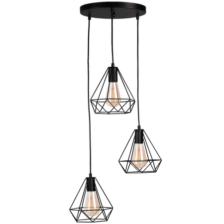 Lampa wisząca sufitowa VIGO O IL MIO geometryczna ZWIS druciana w stylu loft 3x E27 GOLDLUX (Polux)