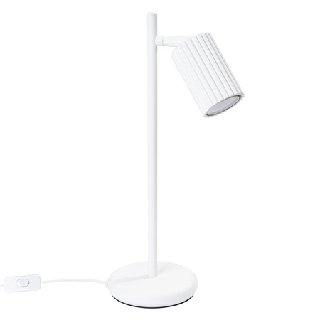 Lampa Biurkowa Stojąca Stołowa Nocna 1x GU10 Biała Karbon Deep Space SL.1548 Sollux