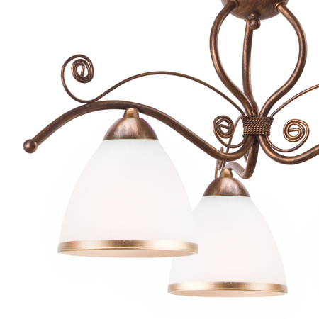 Lampa Sufitowa Wisząca RETRO 3xE27 Biała Drewniana Klasyczna LM-3.51 Lamkur