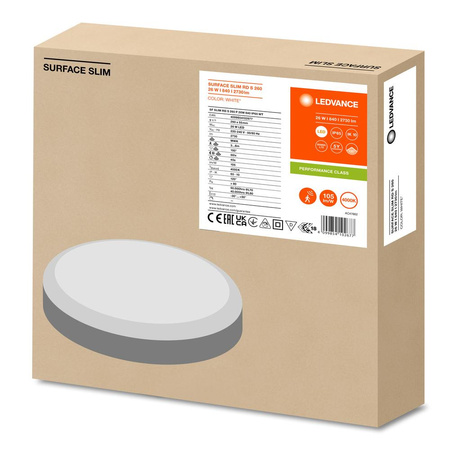 Plafon LED Lampa Sufitowa 26W 2730lm 4000K Neutralna z Czujnikiem Ruchu Zmierzchu Natynkowa Biały 26cm Surface Ledvance