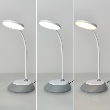 Lampka Biurkowa Stołowa LED 5W 200lm CCT 270° Akumulatorowa Szara Visua Kobi