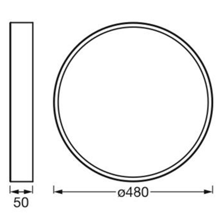 Lampa LED Oprawa Oświetleniowa Sufitowa 48cm Plafon Czarny 36W 3000K Ciepła LEDVANCE