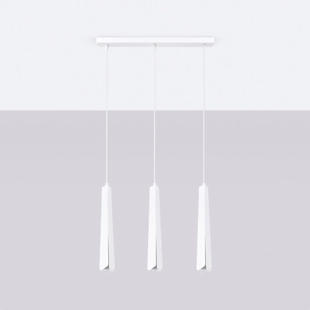 Lampa Sufitowa Wisząca Zwis 3x G9 Żyrandol Tubularna Biała Skandynawska Prysm Sollux