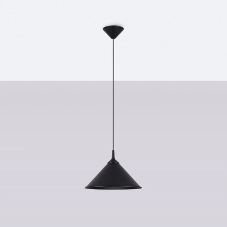 Lampa Sufitowa Wisząca Zwis E27 Geometryczna Czarna Skandynawska Zuma Sollux