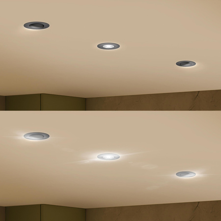 3x Oprawa Podtynkowa Wpuszczana LED 5W 500lm 2700K Ciepła Ruchoma Okrągła Czarna Ściemnialna 3-STEP SceneSwitch Cilantro Philips