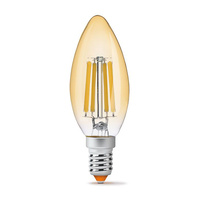 Żarówka LED E14 C35 Świeczka 6W = 52W 680lm 2200K Ciepła 360° FILAMENT Bursztynowa Videx