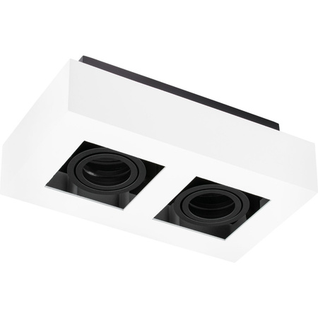 Oprawa Natynkowa HALOGENOWA Ruchoma 2x GU10 Prostokątna Biała 85mm NEMO