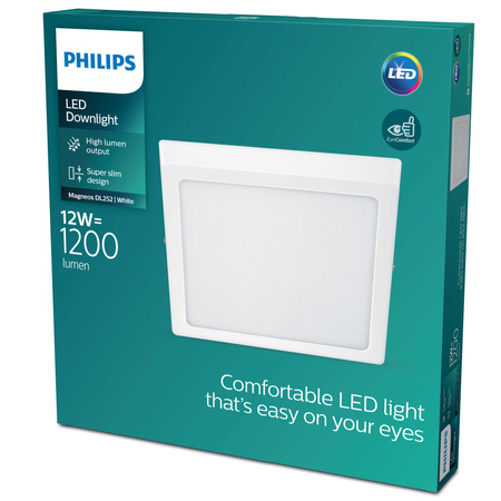 Lampa Sufitowa Plafon LED 12W 1200lm 2700K Biała Magneos Philips