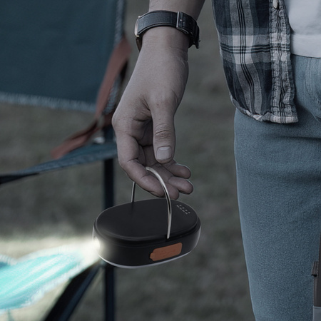 Lampa Kempingowa LED Przenośna 1W 600lm 3000-6500K Ciepła Biała Czarna IPX4 Sanico Goldlux