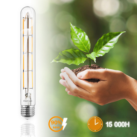 Żarówka LED E27 Tubularna T30 8W = 75W 1055lm 3000K Ciepła 360° FILAMENT LUMILED