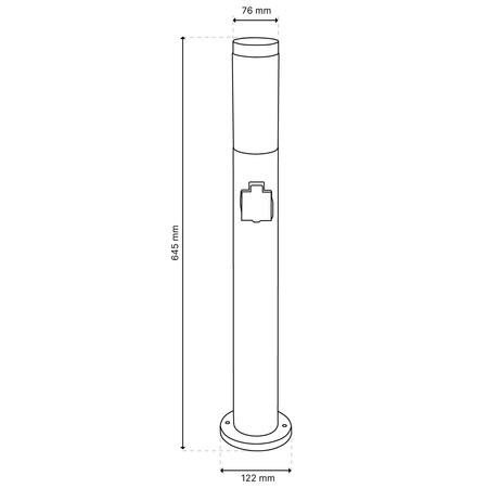 Lampa Ogrodowa Zewnętrzna E27 INOX SŁUPEK 65cm z Gniazdem 230V Lilium LUMILED