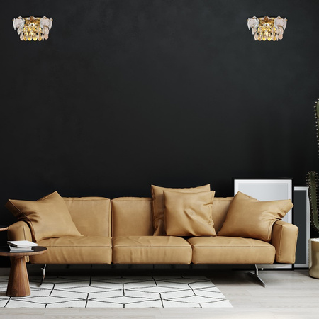 Lampa Ścienna Kinkiet SELnianaA Złota 2xE14 Milagro