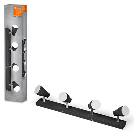 Lampa Sufitowa LED Reflektor Regulowany Spot 4-Punktowy 17.2W GU10 Czarny Pear LEDVANCE