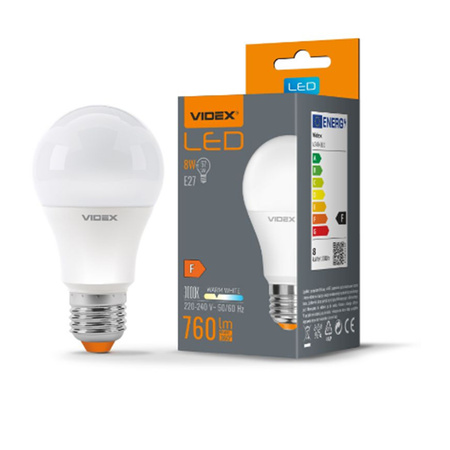 Żarówka LED E27 A60 8W 760lm 3000k Ciepła VIDEX