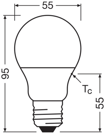 Żarówka LED A55 E27 4.9W = 40W 470lm 2700K Ciepła 200° PCR LAMPS Osram