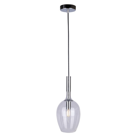 Lampa wisząca TANGO 1xE14 Opływowy Klosz Transparentny Milagro ML6163 Metal + Szkło