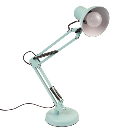 Lampka Biurkowa Kreślarska Stołowa E27 TOBI Pastelowa Niebieska Lumiled + uchwyt na blat