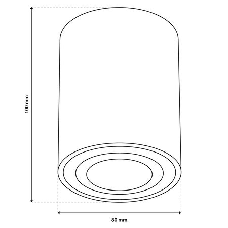 Oprawa Natynkowa HALOGENOWA Spot Tuba Ruchoma LUNDO GU10 LUMILED Okrągła Czarna 80mm
