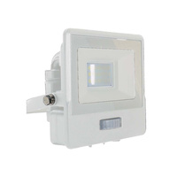 Naświetlacz LED 10W 735lm 3000K IP65 Biały z mufą, czujnikiem ruchu i funkcją CUT-OFF Samsung Chip VT-118S-W V-TAC