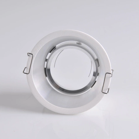 Oprawa Podtynkowa Okrągła Ruchoma KOLDING Biało - Srebrna MR16 GOLDLUX (Polux)