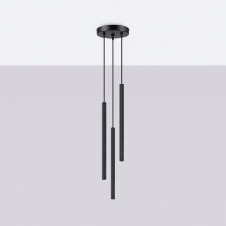 Lampa Sufitowa Wisząca Zwis 3x G9 Tubularna Czarna Nowoczesna Arche Sollux